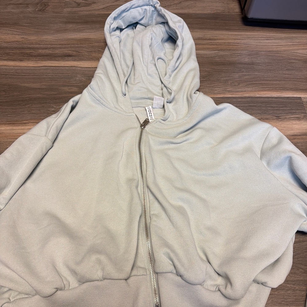 Soft Sage Zip-Up Hoodie H&M